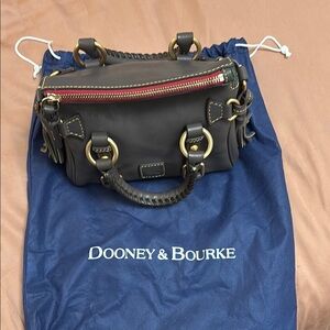 Dooney & Bourke Black Satchel with Red Accents